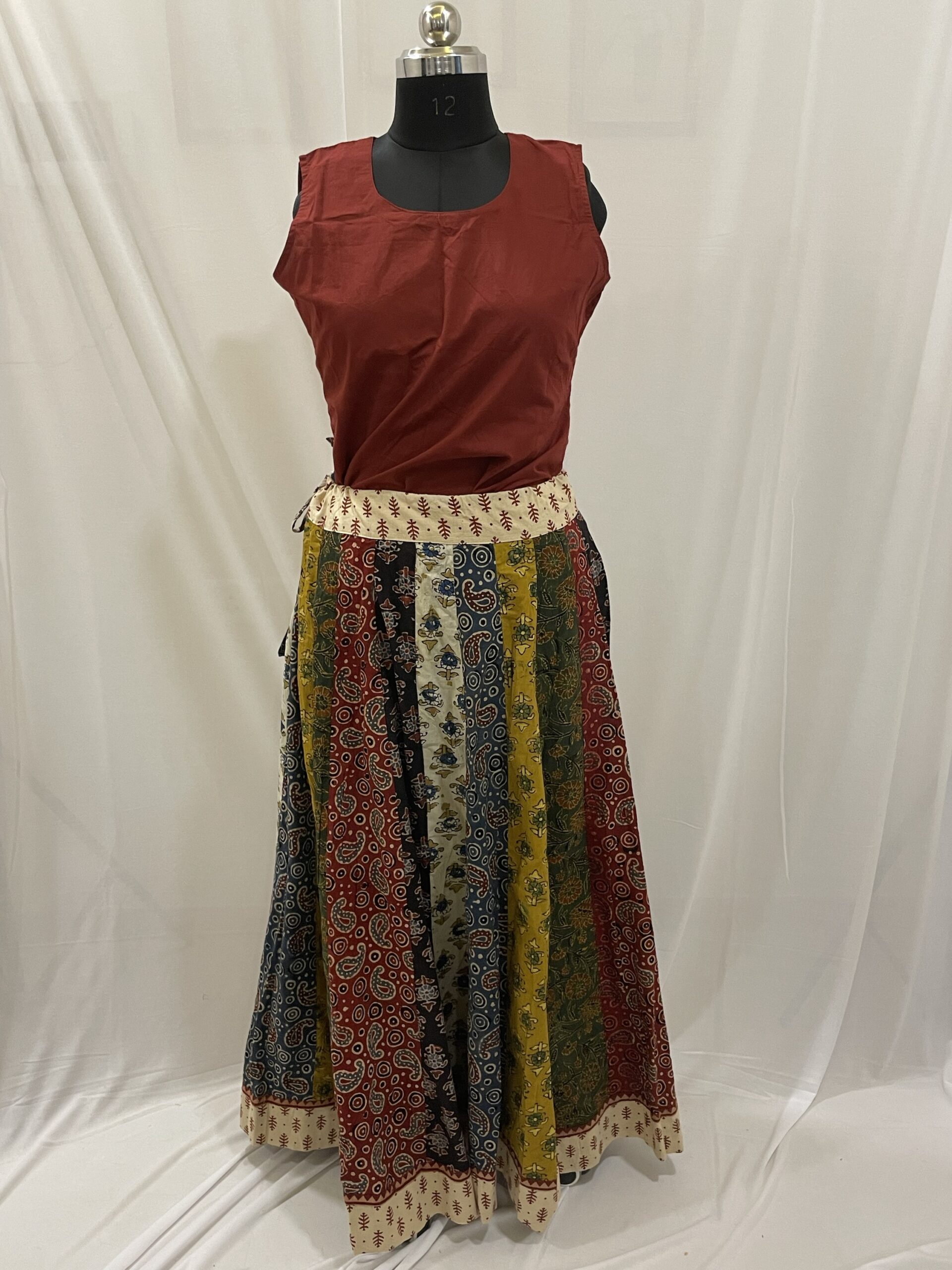 Ajrakh Print Long Kali Skirts – Shyamashop